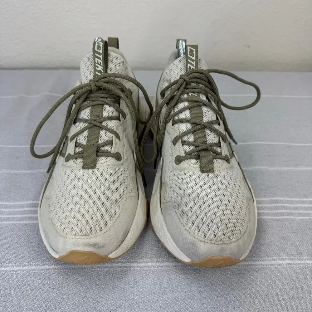 New Balance Women's Light Gray and Olive Athletic Sneakers